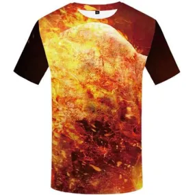 Flame T-shirt Men War T shirts Funny Harajuku Tshirts Cool Gothic Tshirts Novelty Fire T-shirts Graphic Short Sleeve summer