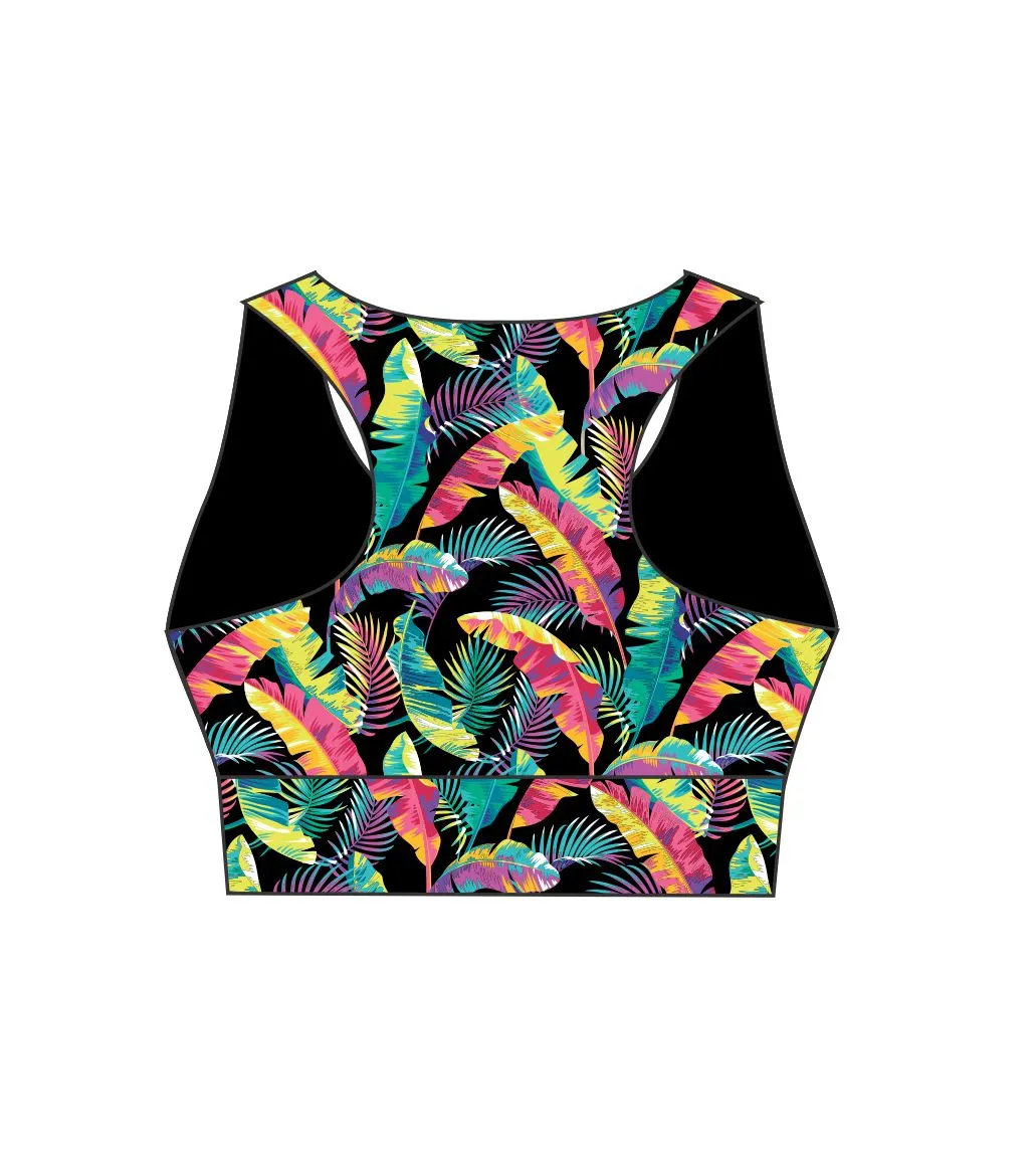 FLASHY FOLIAGE 3632 Ladies Active Crop Top