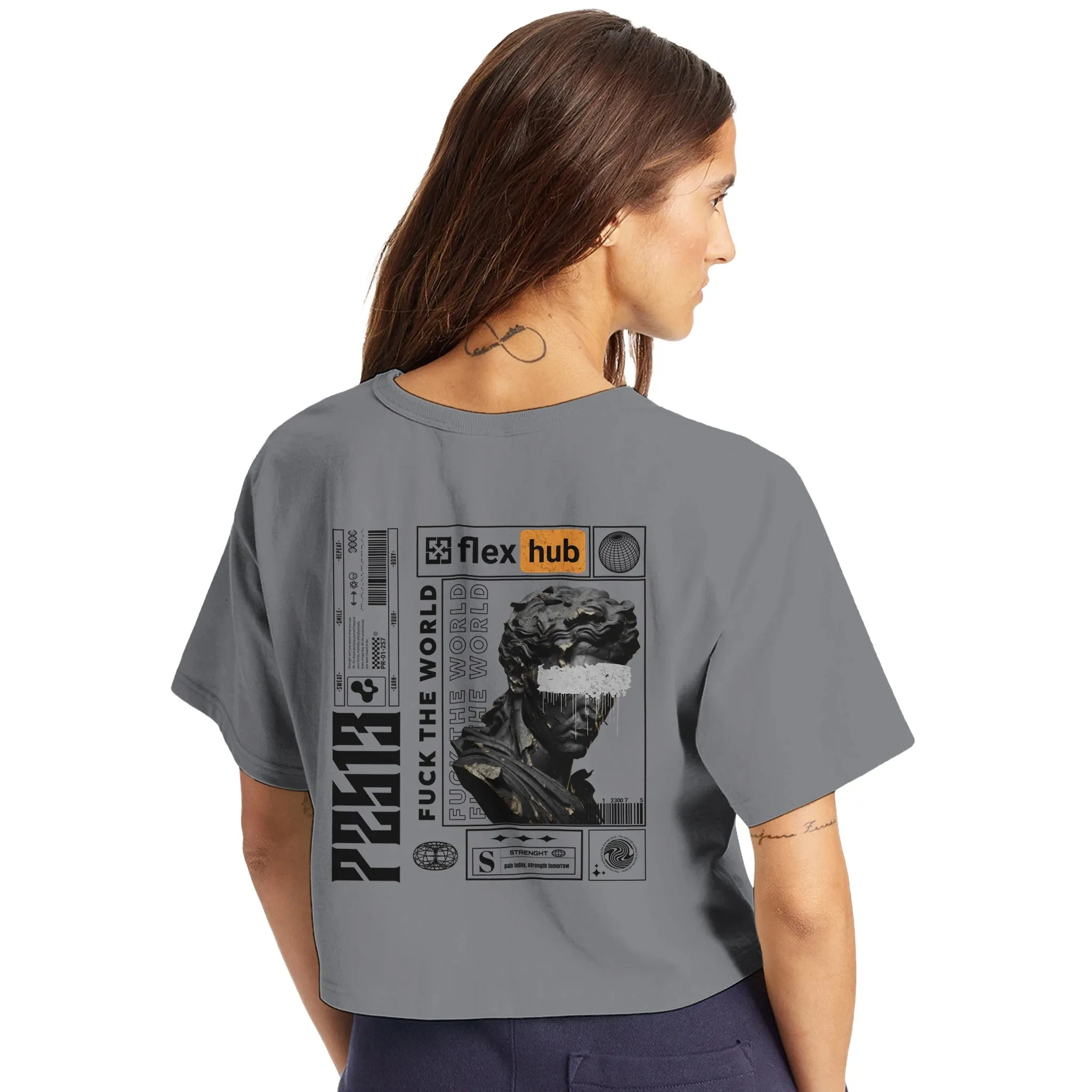 Flex Hub Women's Cropped Heritage Crewneck T-Shirt