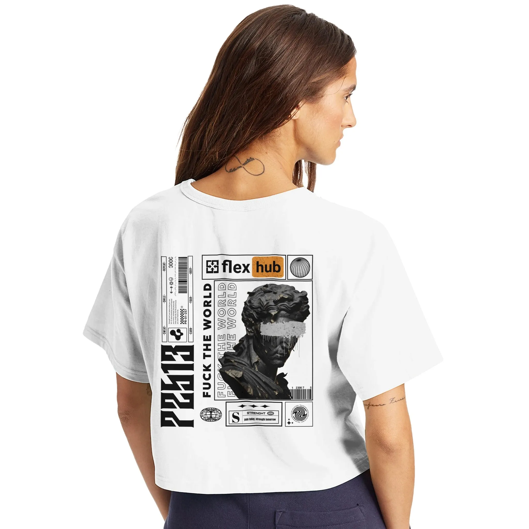 Flex Hub Women's Cropped Heritage Crewneck T-Shirt