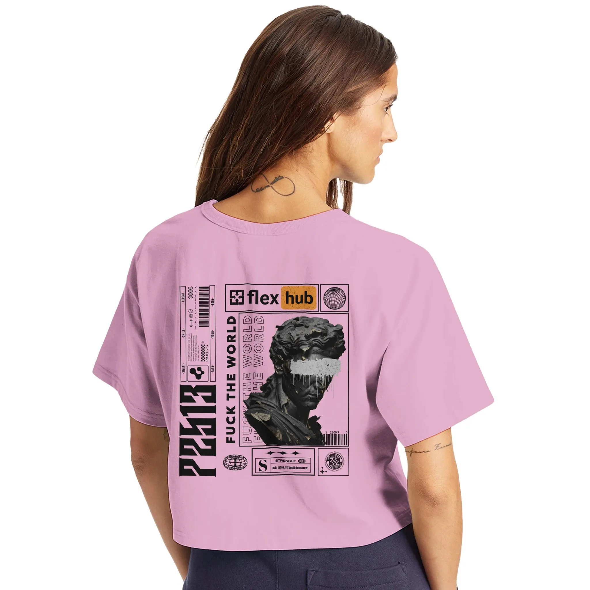 Flex Hub Women's Cropped Heritage Crewneck T-Shirt