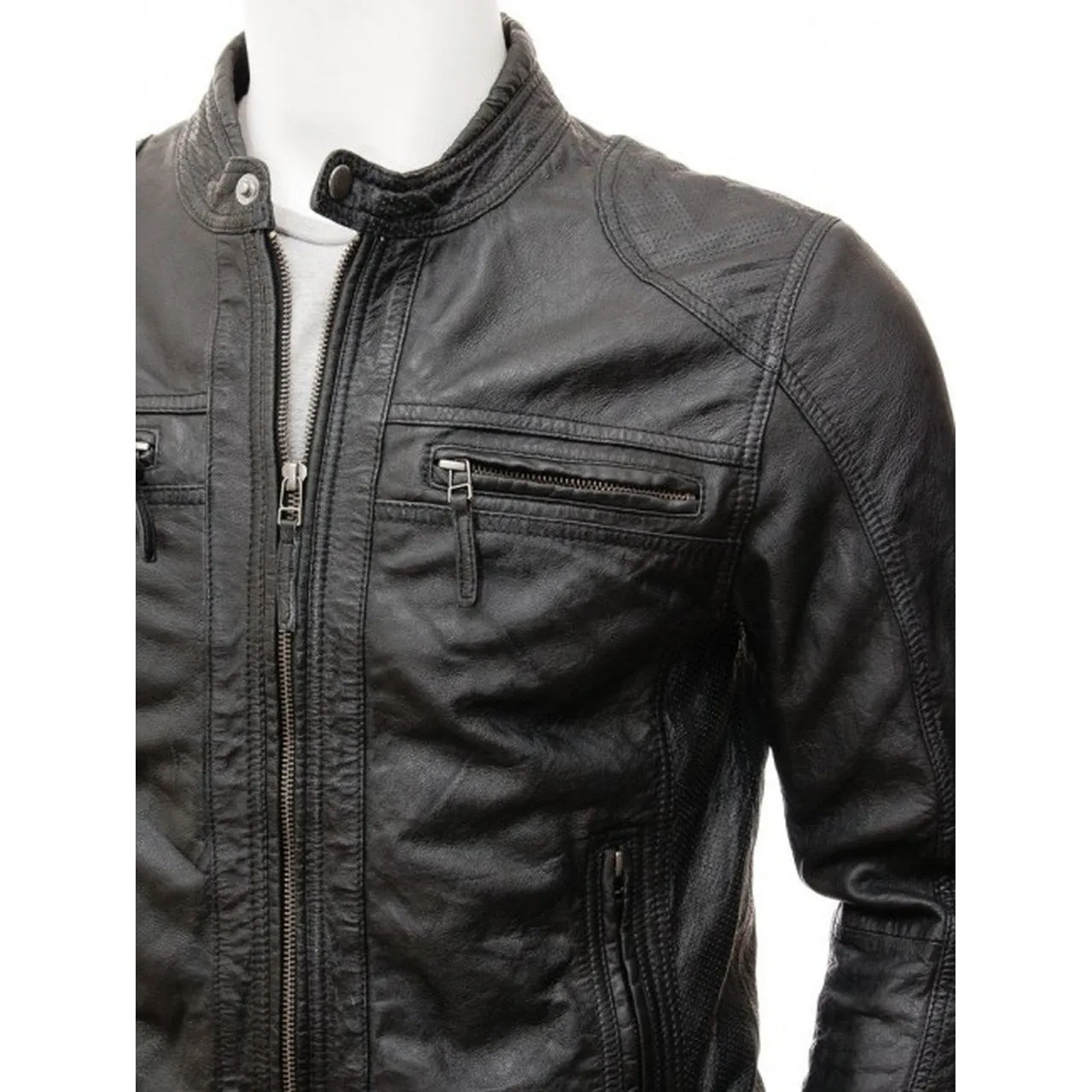 Genuine Lambskin Leather Men Jacket