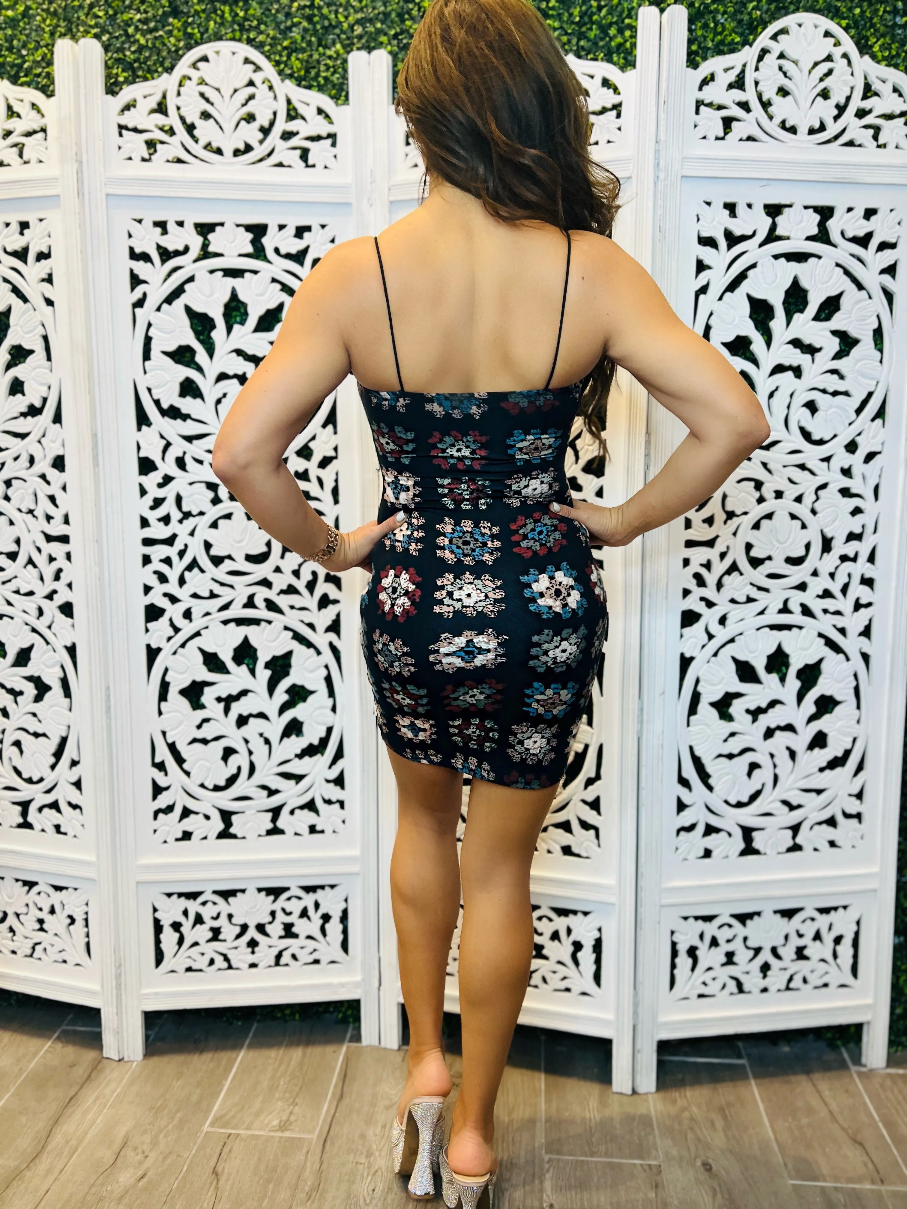 GLIMPSE OF US Multi Print Spaghetti Strap Mini Dress