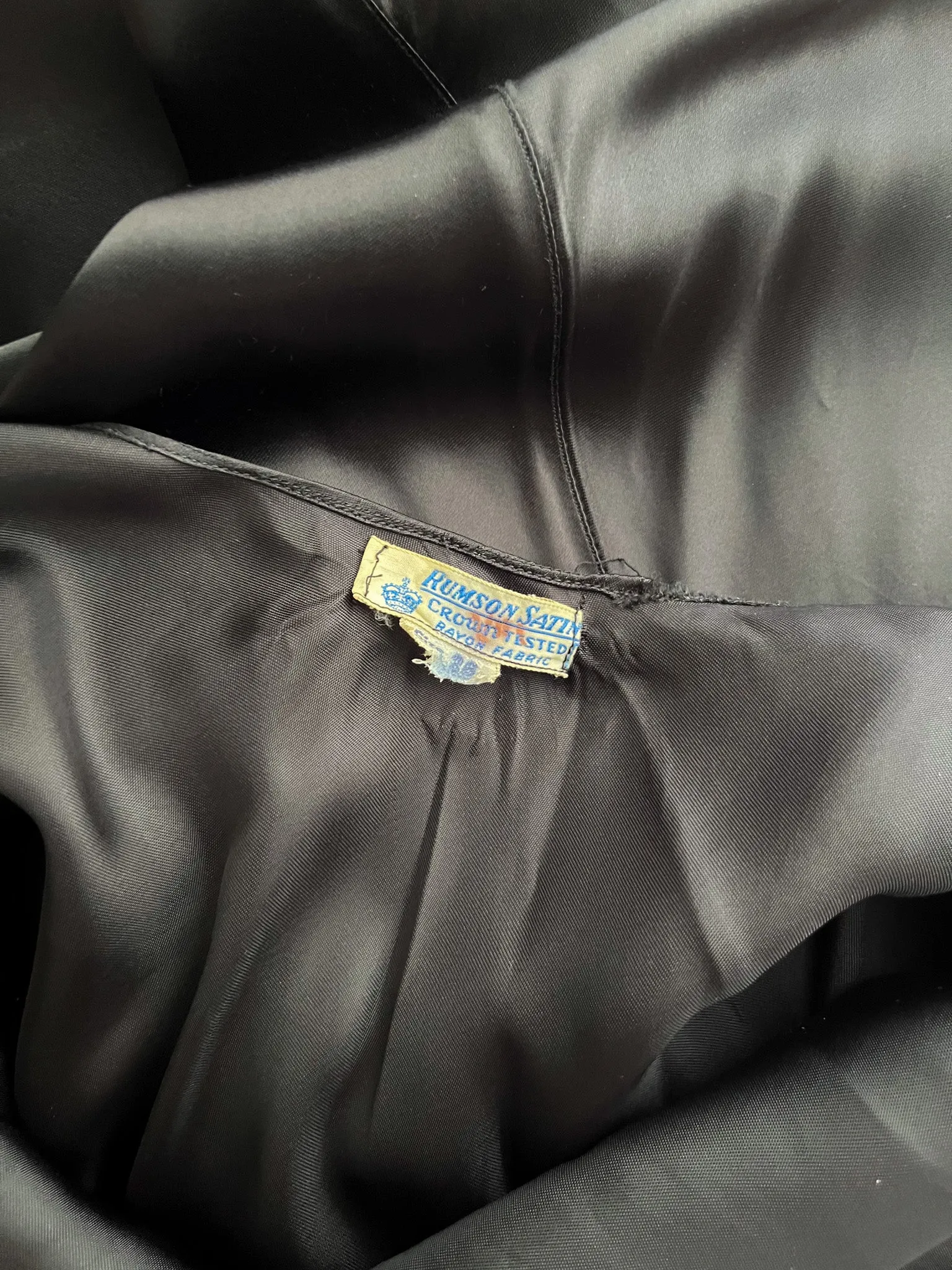 Gorgeous 1930's Liquid Black Satin Slip Dress  / Sz M