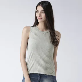 Green High Low Sleeveless Top