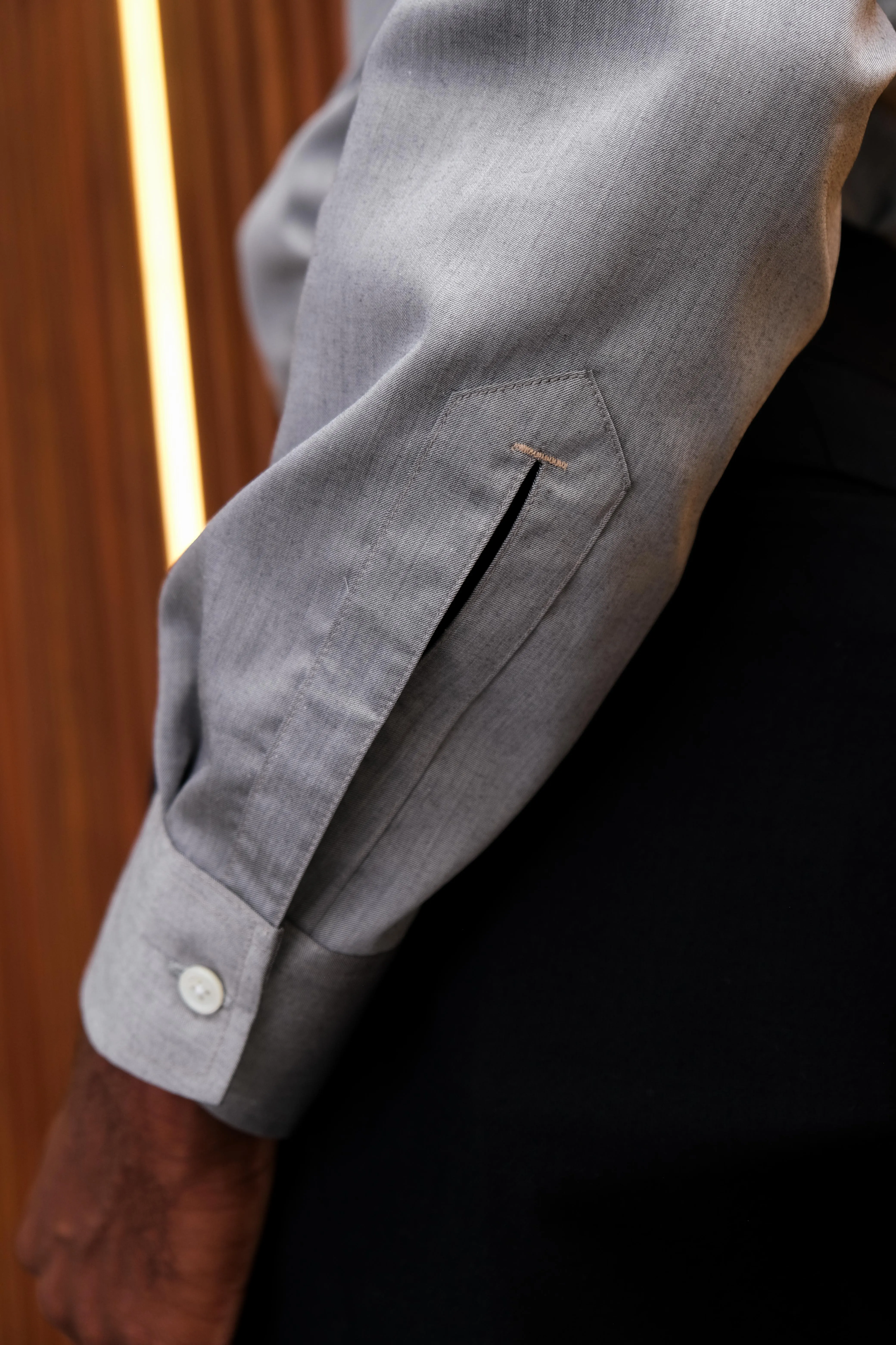 Grey Widespread One Piece Collar Shirt