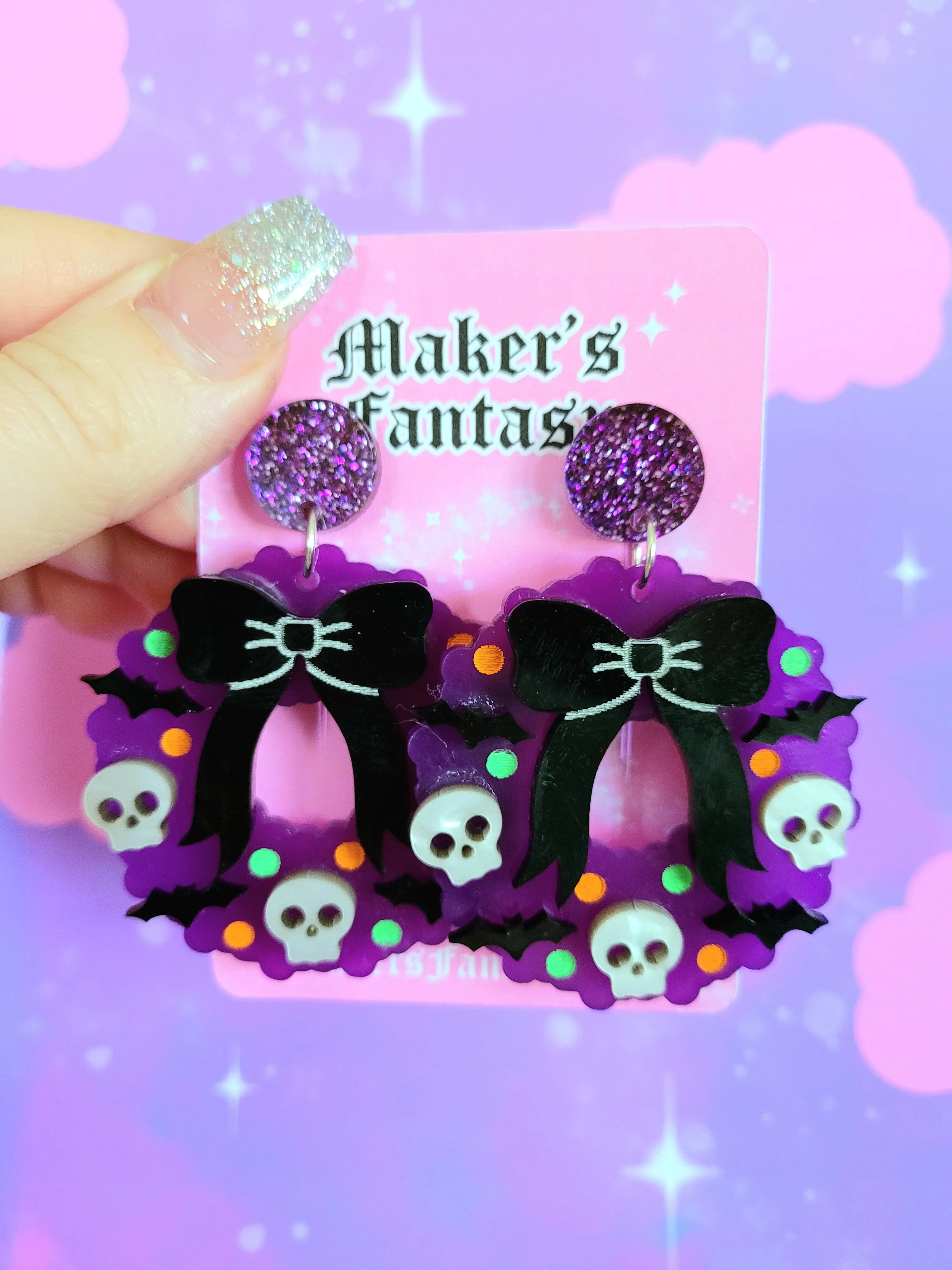 Halloween Wreath Earrings