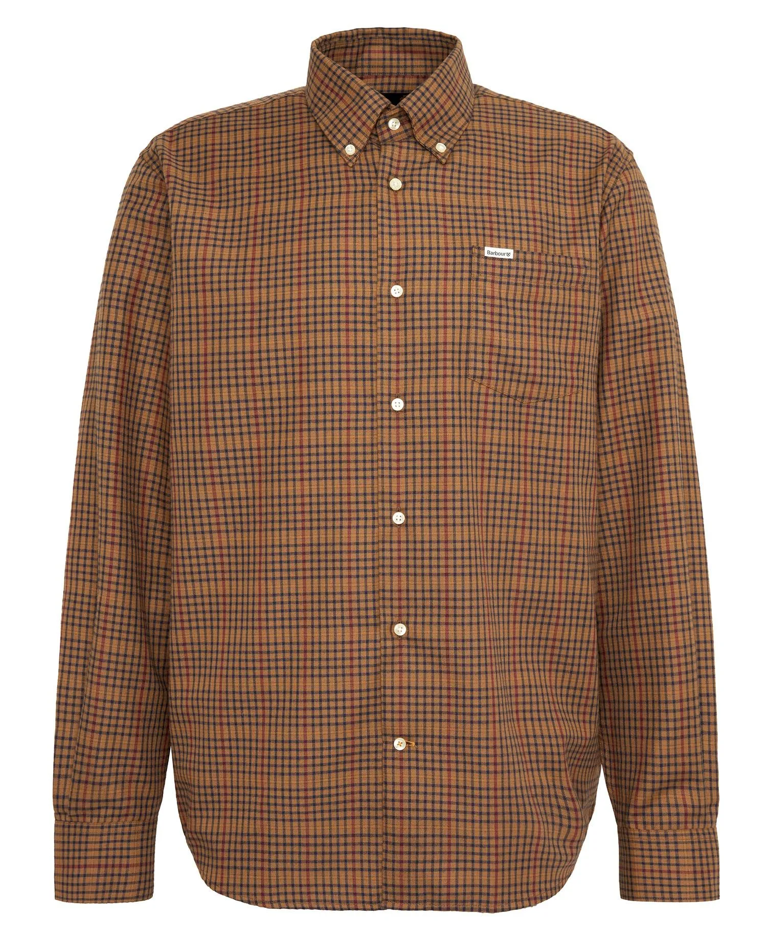 Henderson Regular Thermo Weave Checked Shirt - Stone