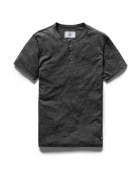 Henley Ringspun Jersey T-Shirt Marled Black