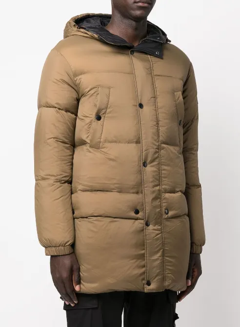 hooded feather-down padded coat