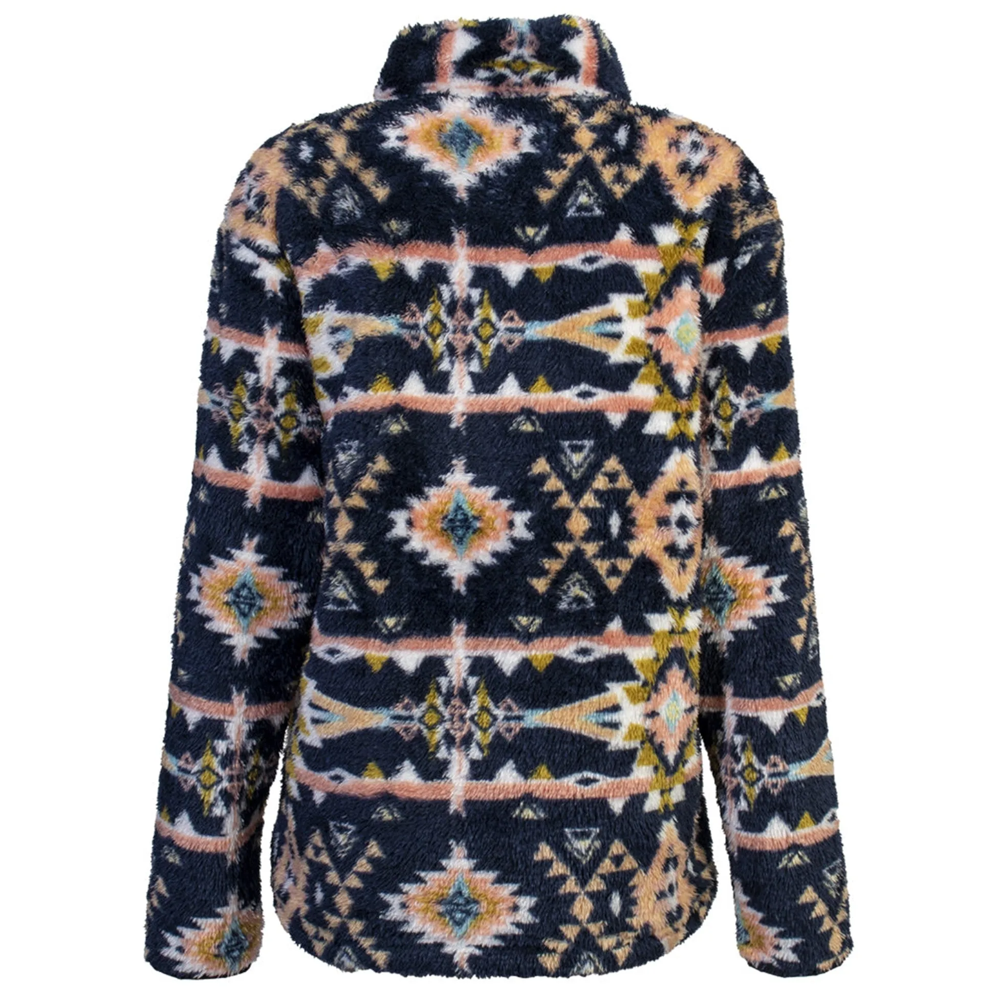 Hooey Women's Navy and Aztec Fleece Pullover