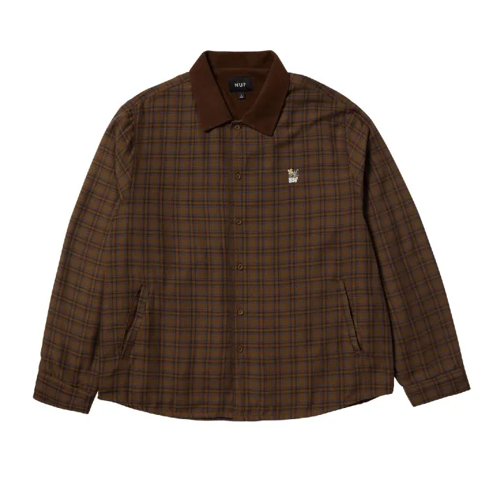 HUF WESTON FLEECE LINED SHACKET JAS - ESPRESSO