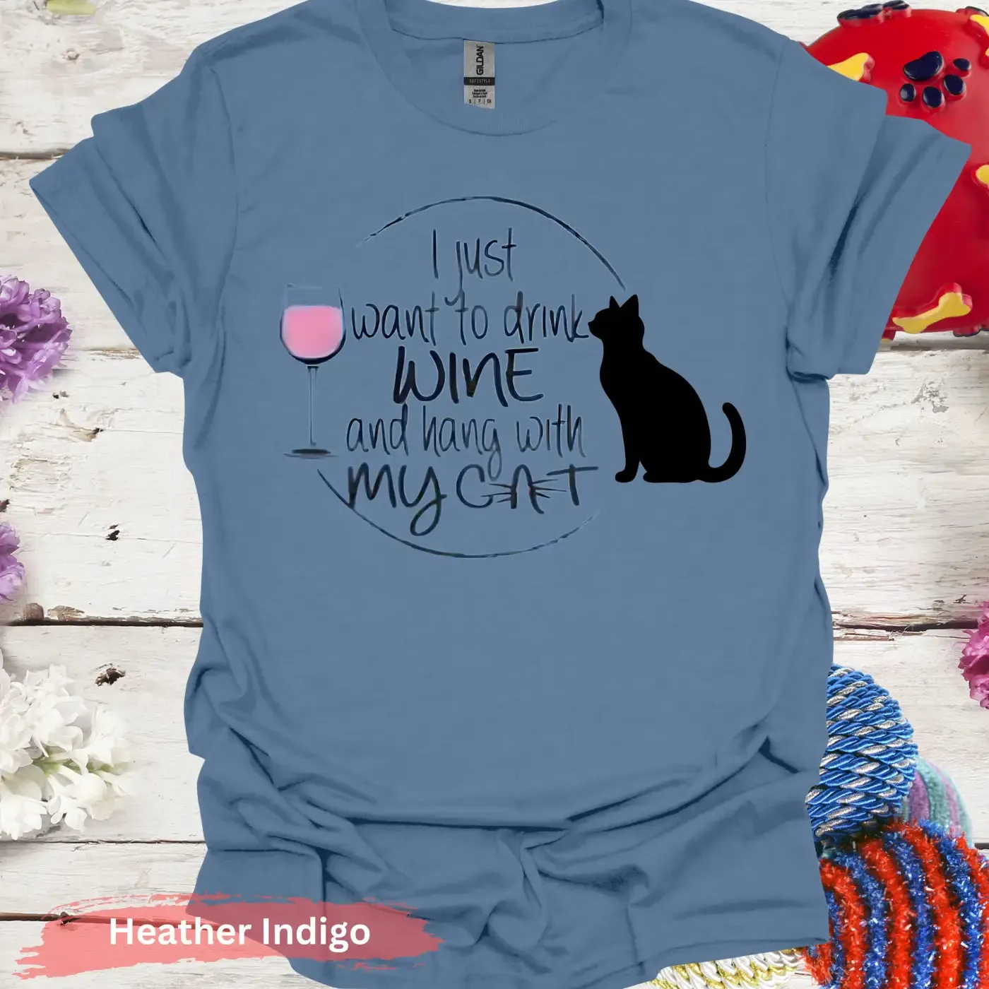 I Just Want Wine and Cat T-Shirt