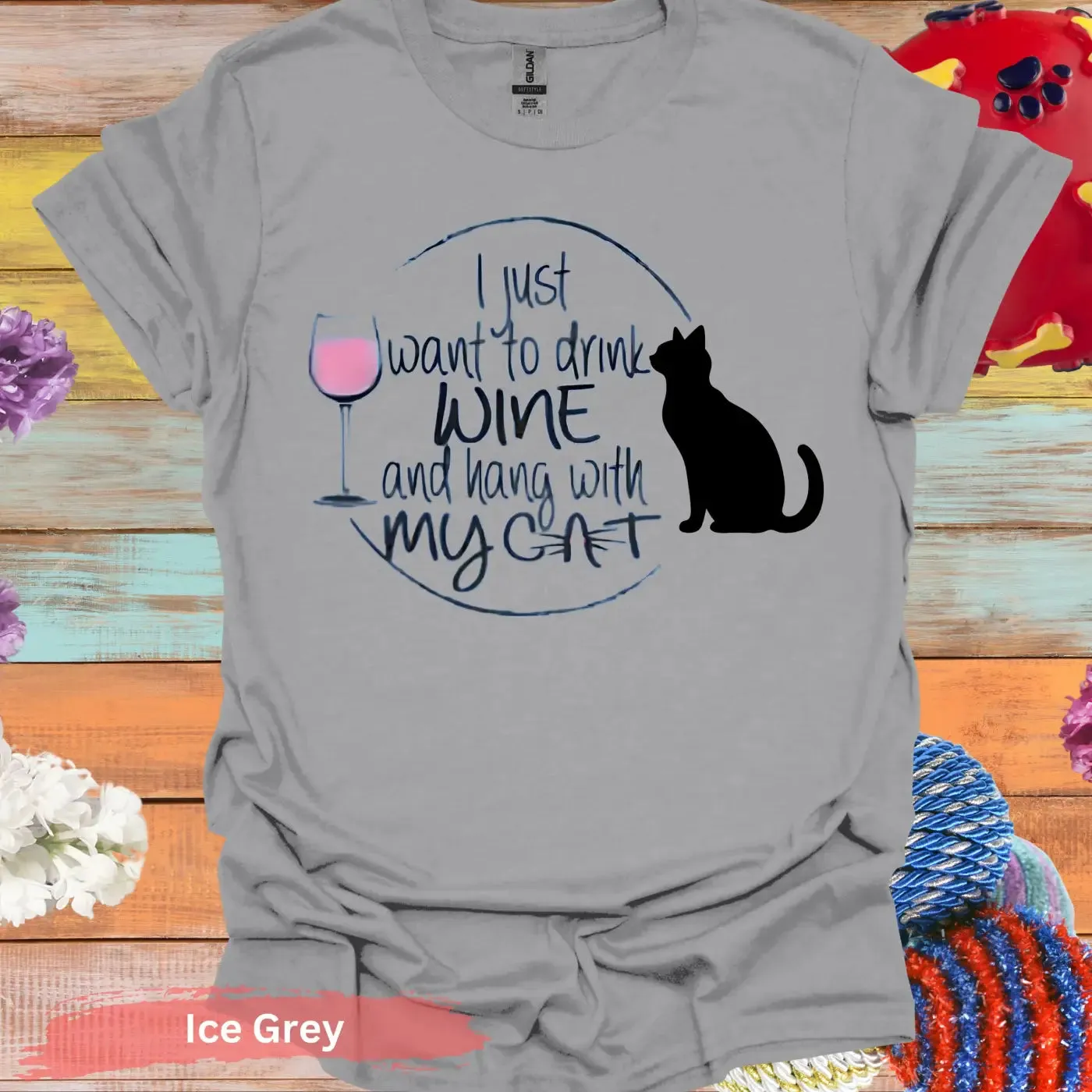 I Just Want Wine and Cat T-Shirt