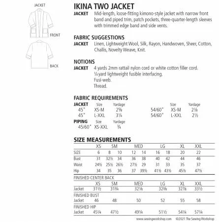 Ikina Two Jacket Pattern