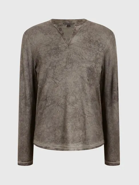 John Varvatos ASH  Grommet Henley - Nickel Grey