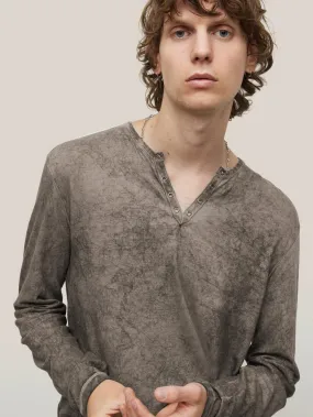 John Varvatos ASH  Grommet Henley - Nickel Grey