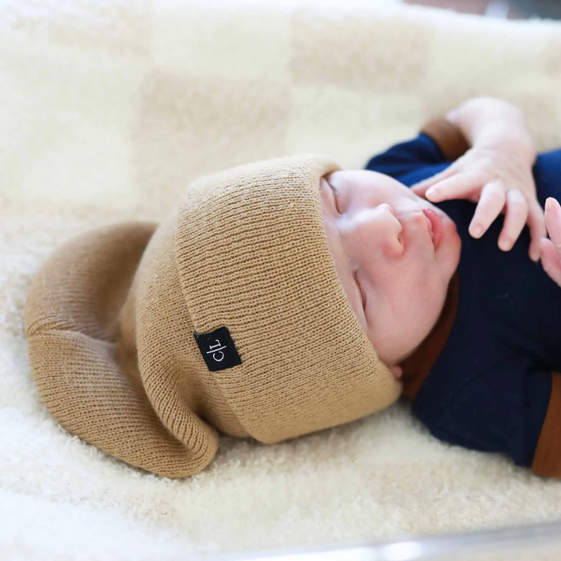 Knit Baby Beanie | Caramel
