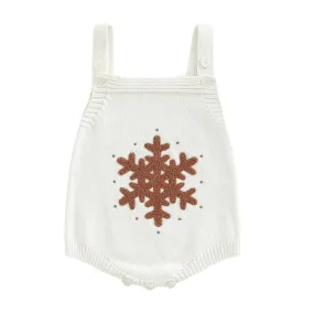Knit Snowflake Baby Romper