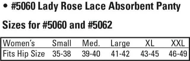 Lady Rose Lace Panty With Protective Crotch Liner Style # 5060