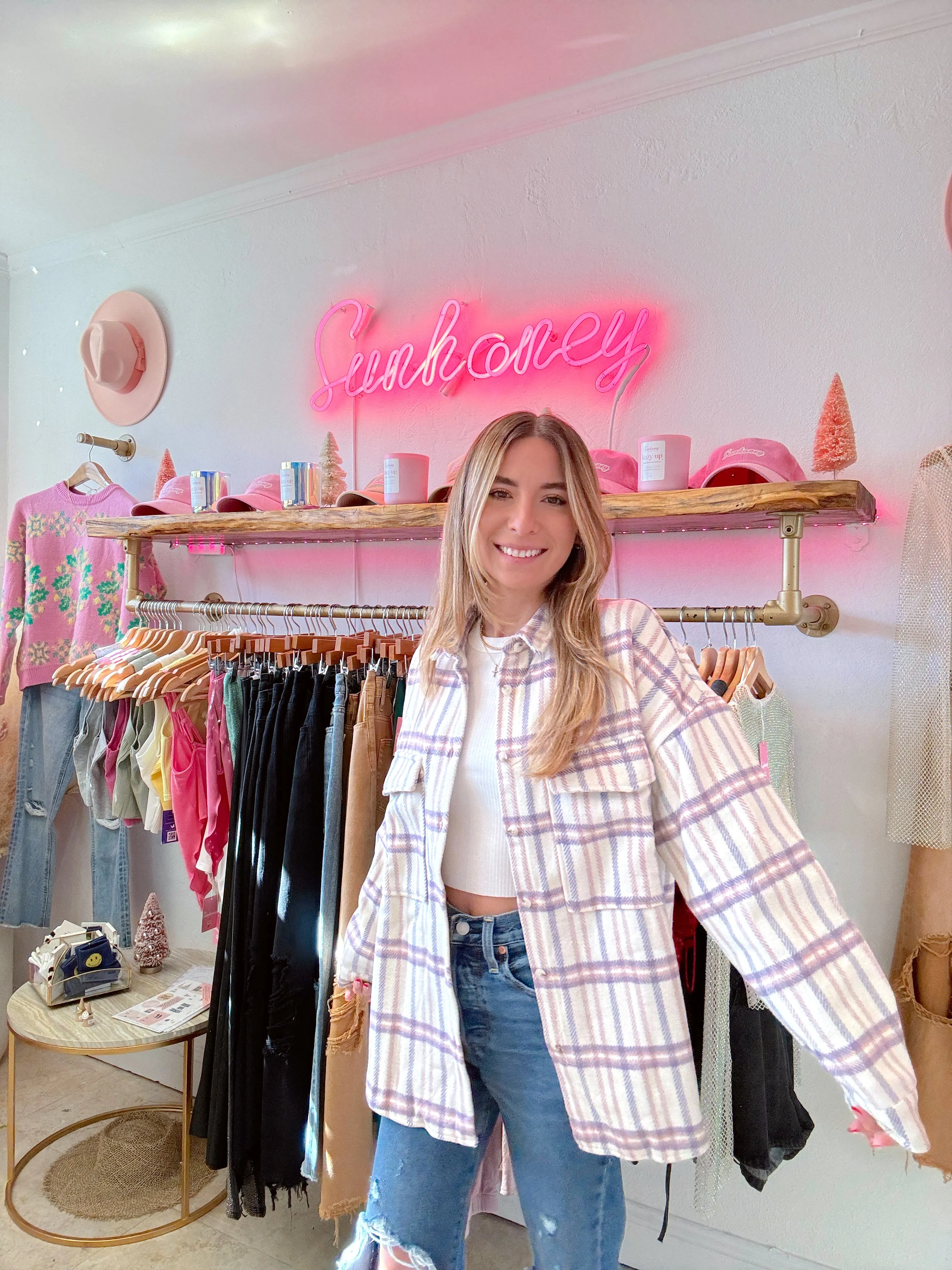 Lavender Latte Plaid Shacket