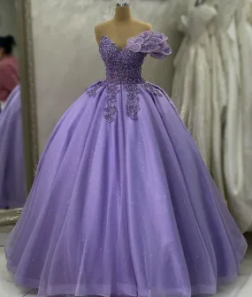 Lavender Prom Dress Ball Gown Evening Formal Party Gowns        fg4250