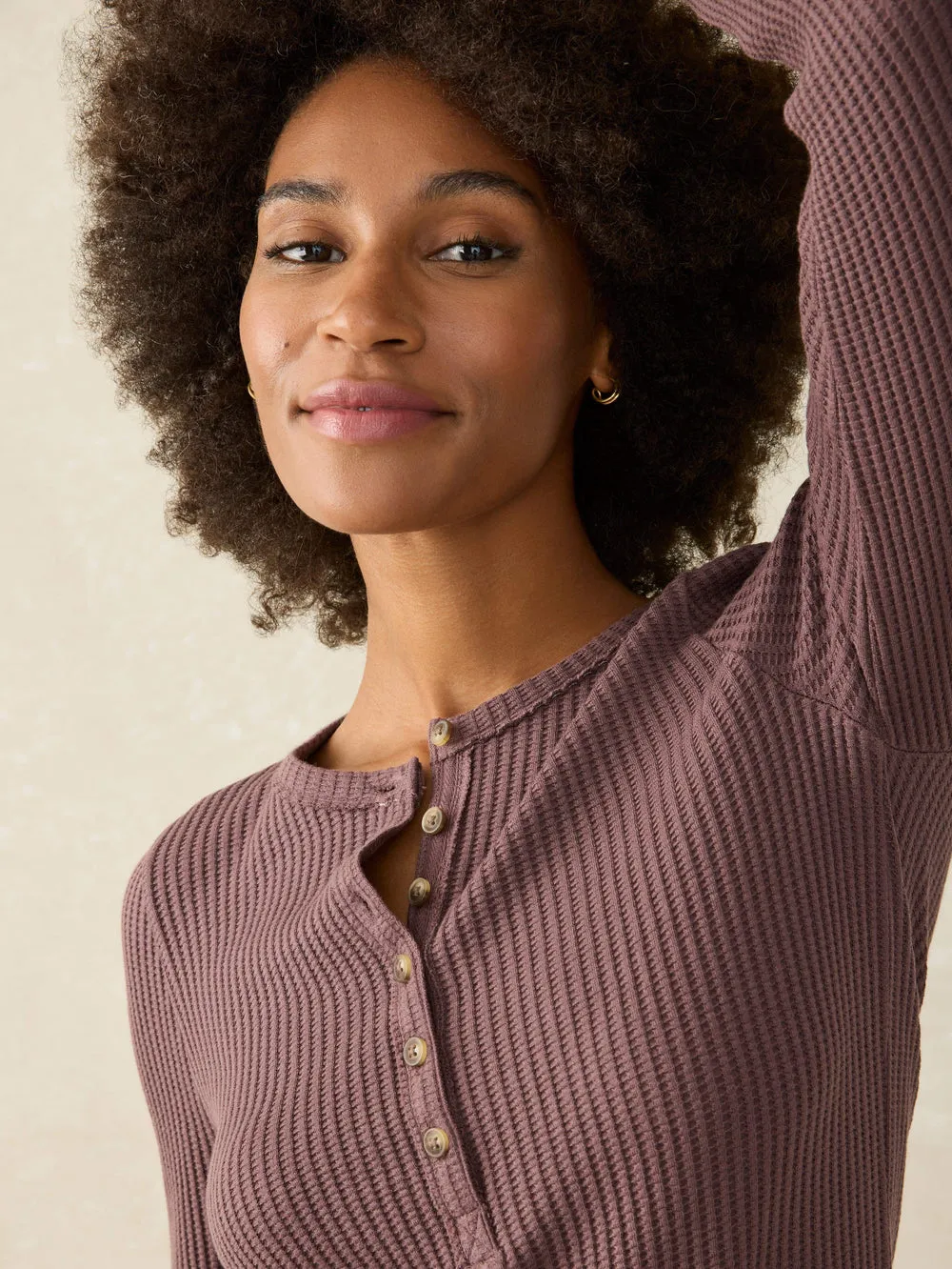 LEGEND APRES WAFFLE HENLEY - HUCKLEBERRY