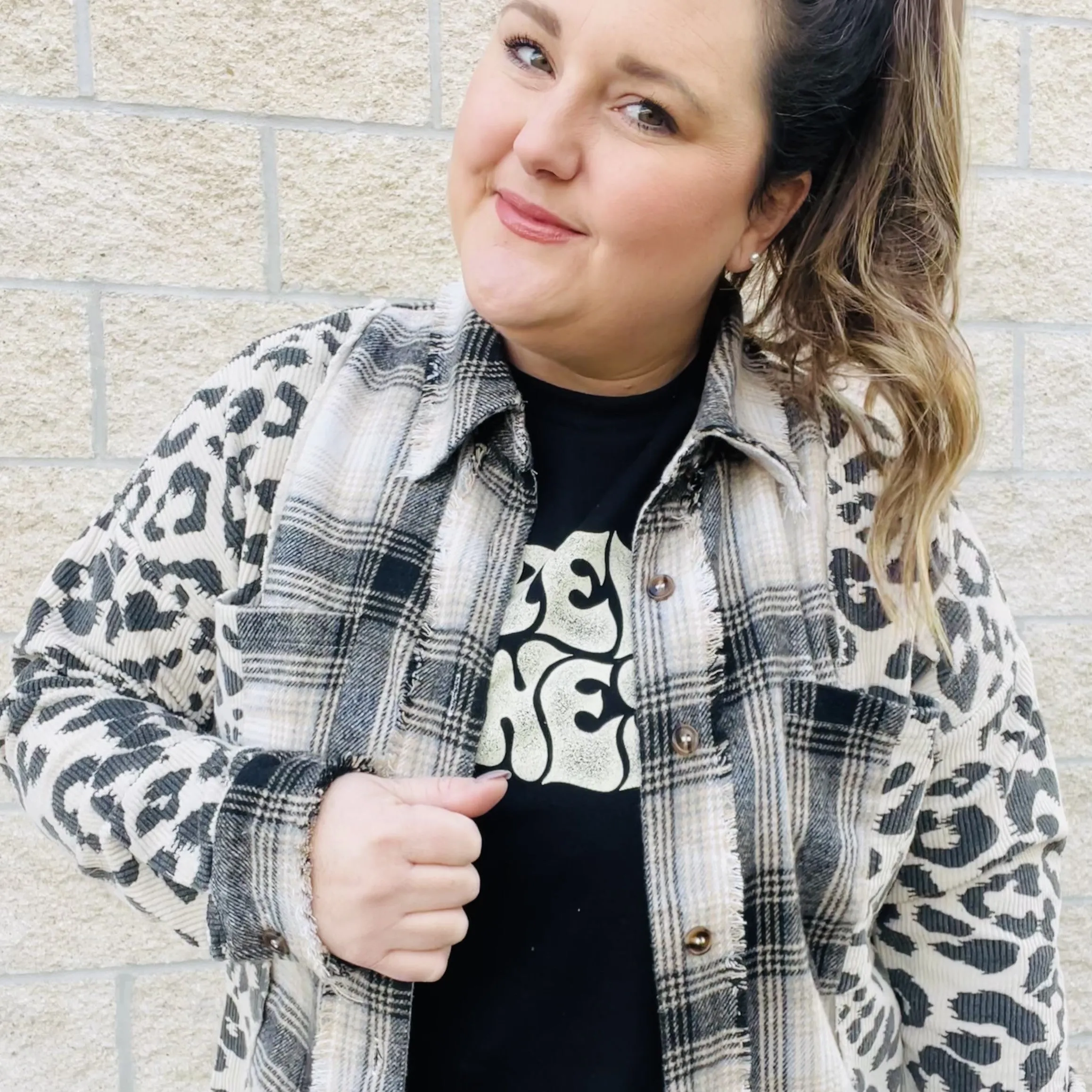 Leopard and Plaid Mix Shacket