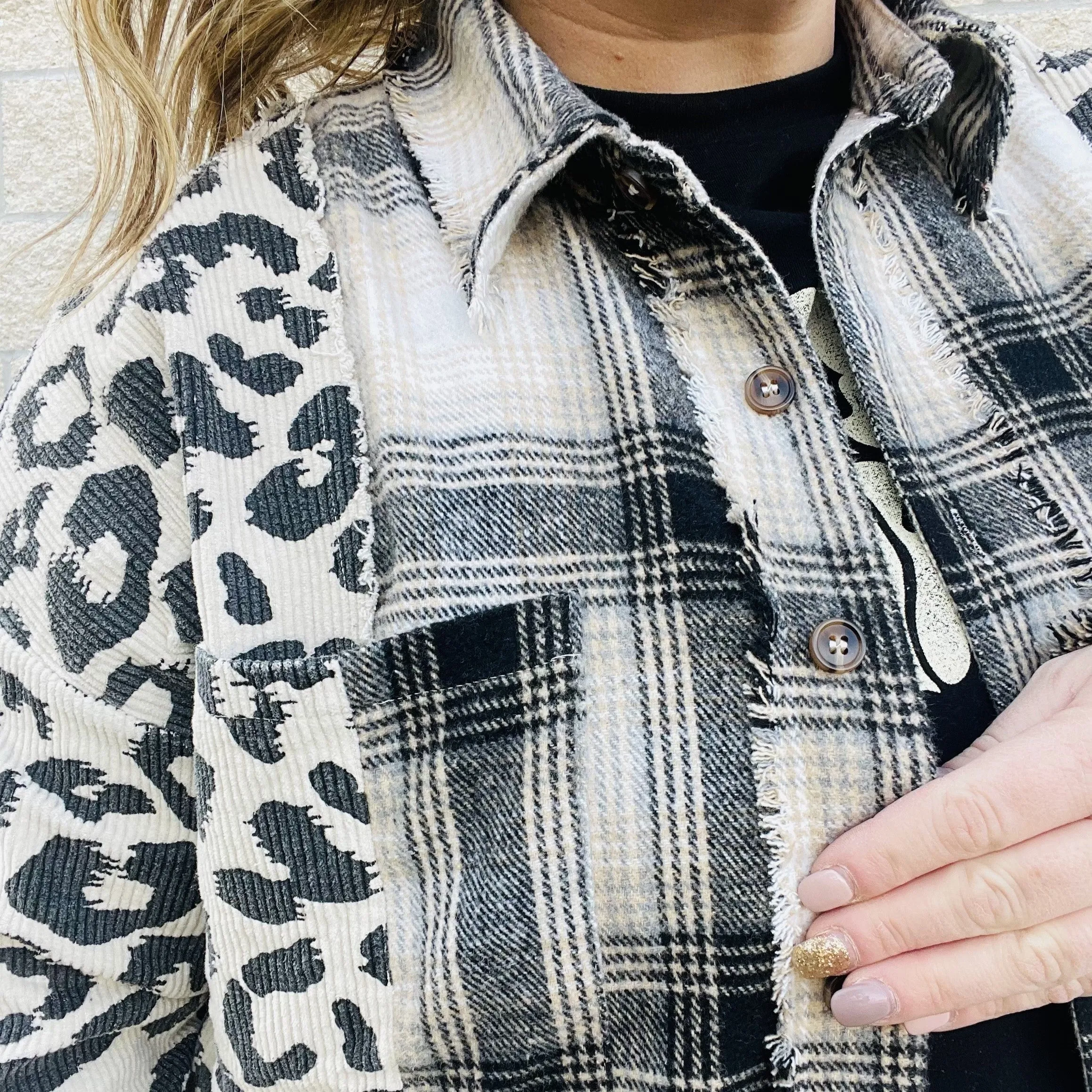 Leopard and Plaid Mix Shacket