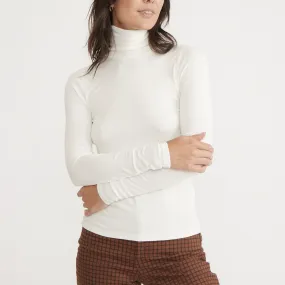 Lexi Rib Turtleneck - Antique White