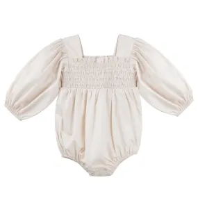 Lily L/S Puff Sleeve Romper - Ecru