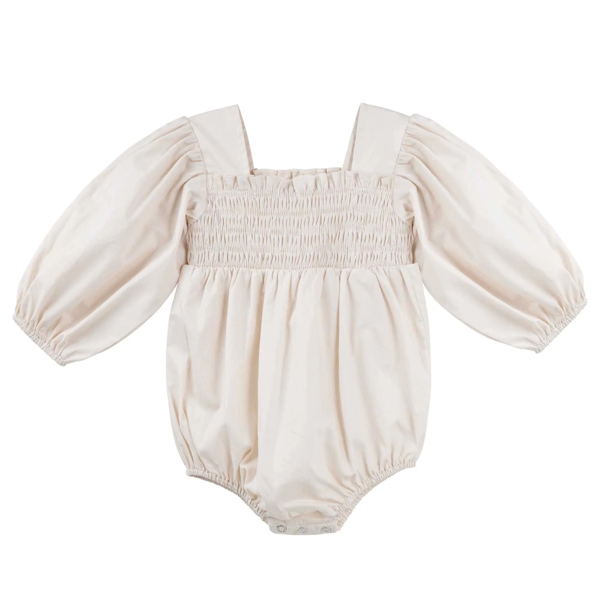 Lily L/S Puff Sleeve Romper - Ecru