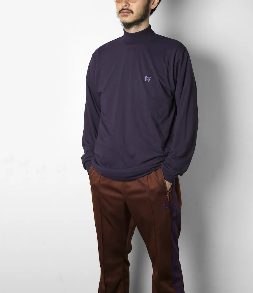 Long Sleeve Mock Neck – Eggplant Lightweight Jersey