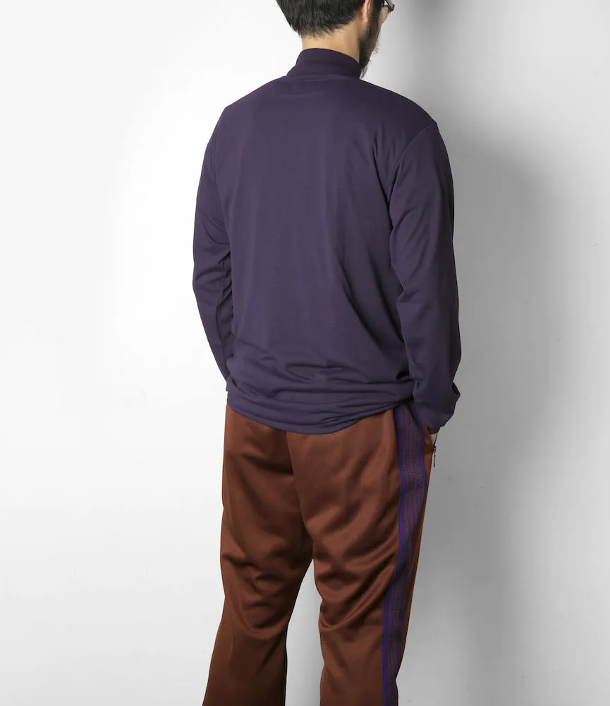 Long Sleeve Mock Neck – Eggplant Lightweight Jersey