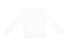 Long Sleeve Organic Cotton Henley in White