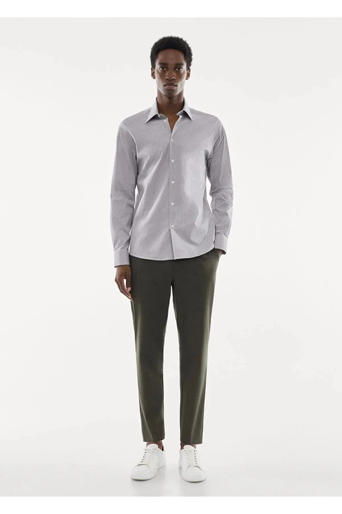 Mango Men's Grey Shirt