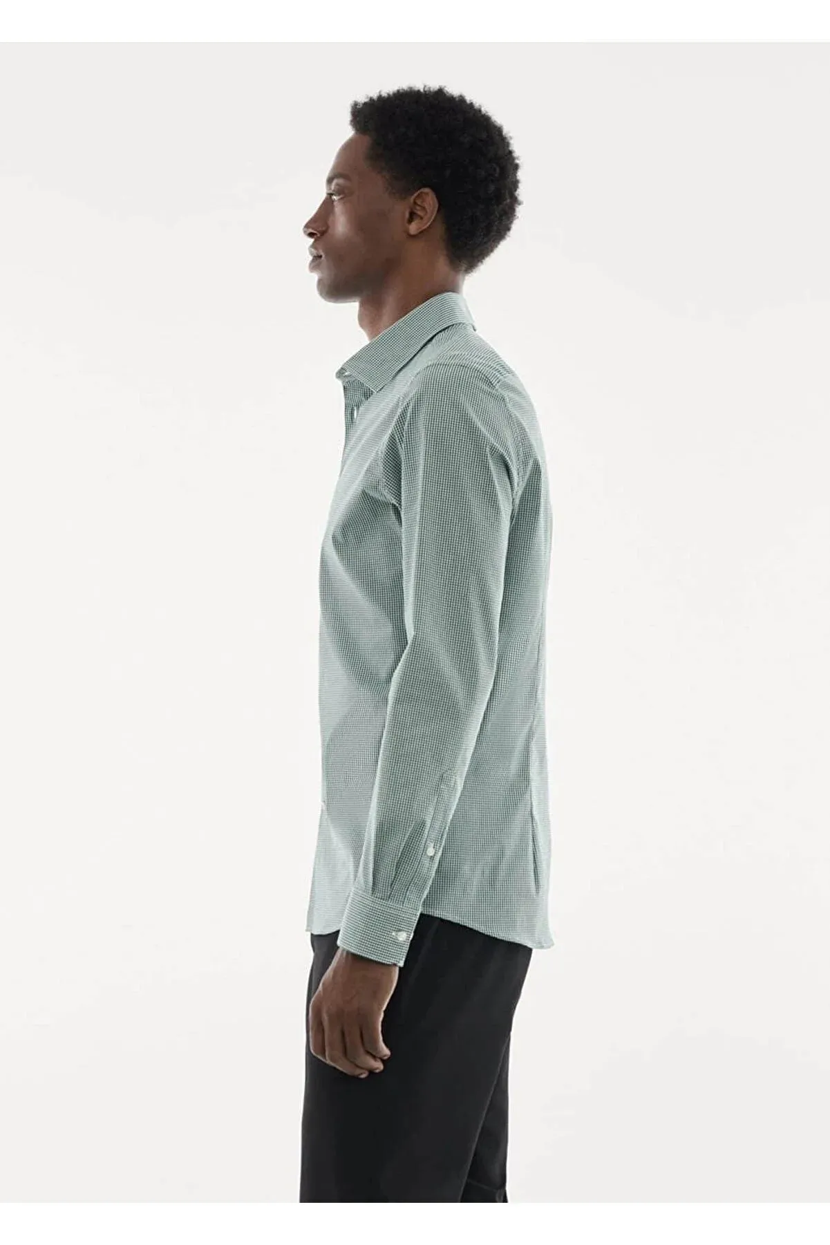Mango Men's Stretch Fabric Micro Check Shirt