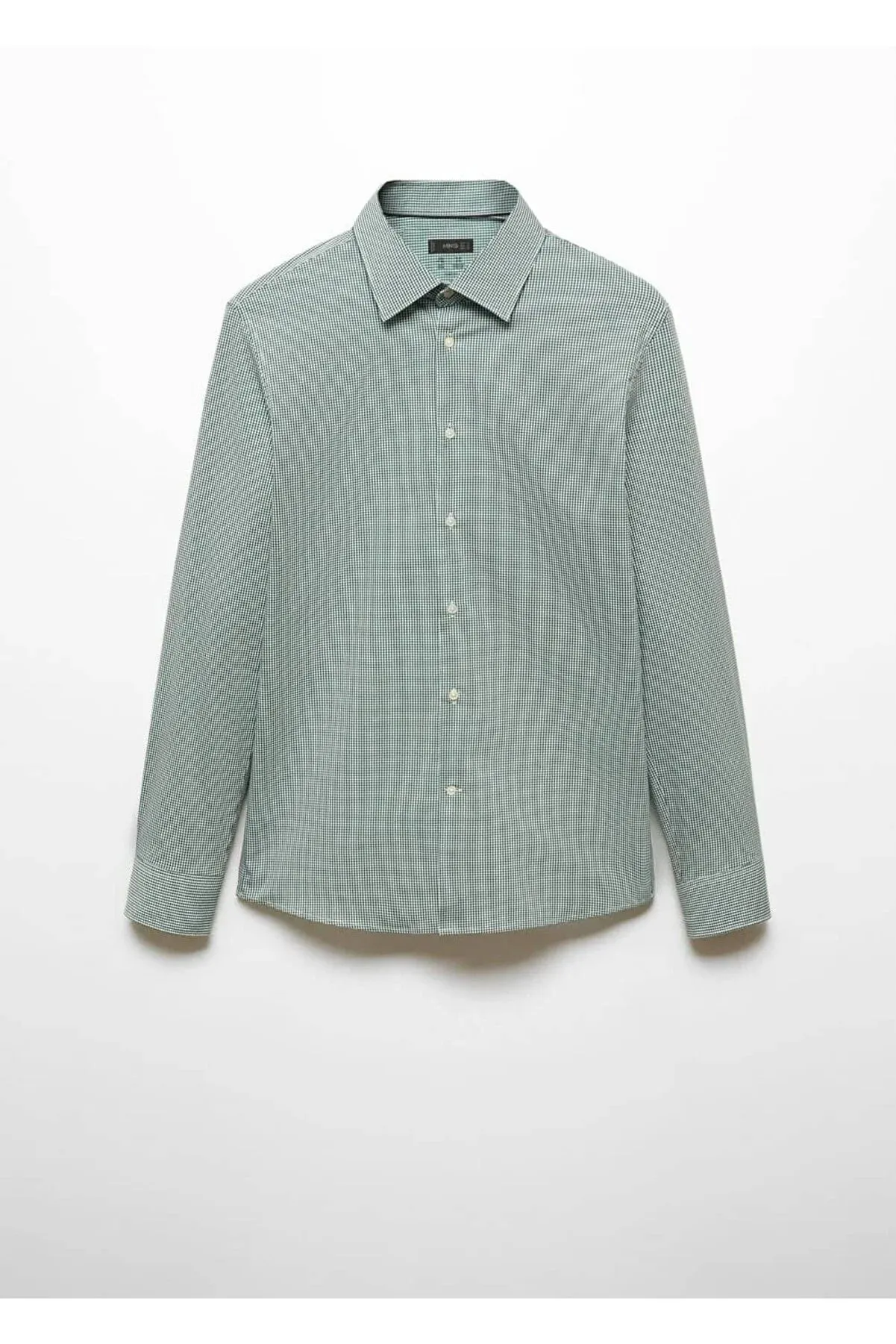 Mango Men's Stretch Fabric Micro Check Shirt