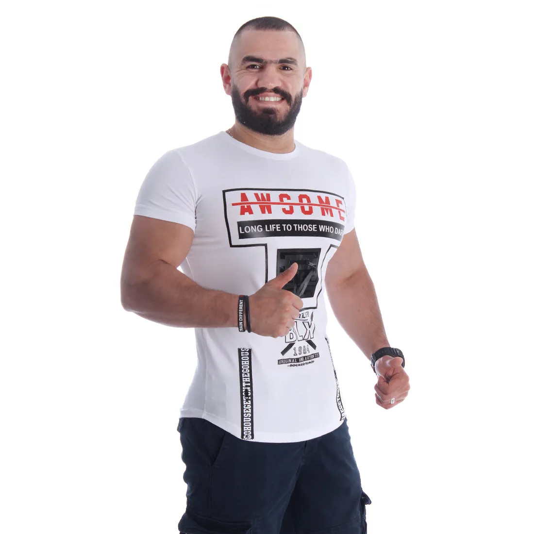 Men T-shirt- white / made in Turkey -3355
