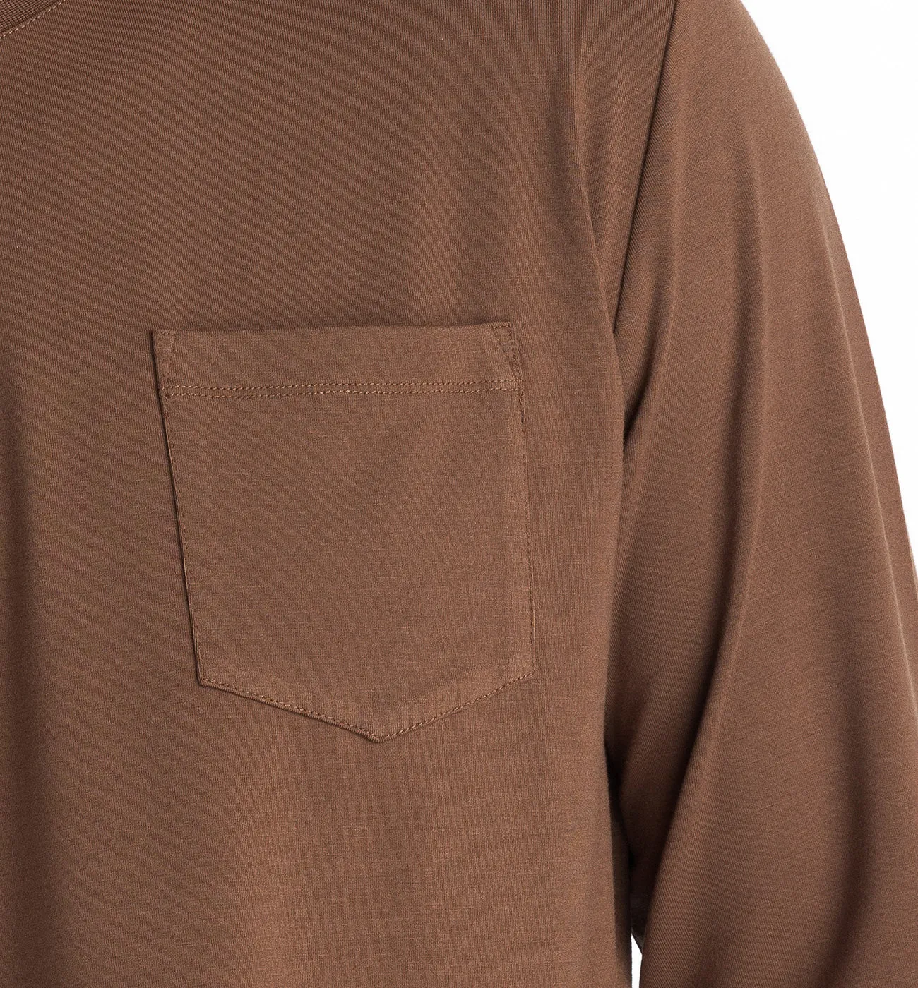 Men's Bamboo Flex Long Sleeve Pocket Tee - Mustang
