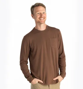 Men's Bamboo Flex Long Sleeve Pocket Tee - Mustang