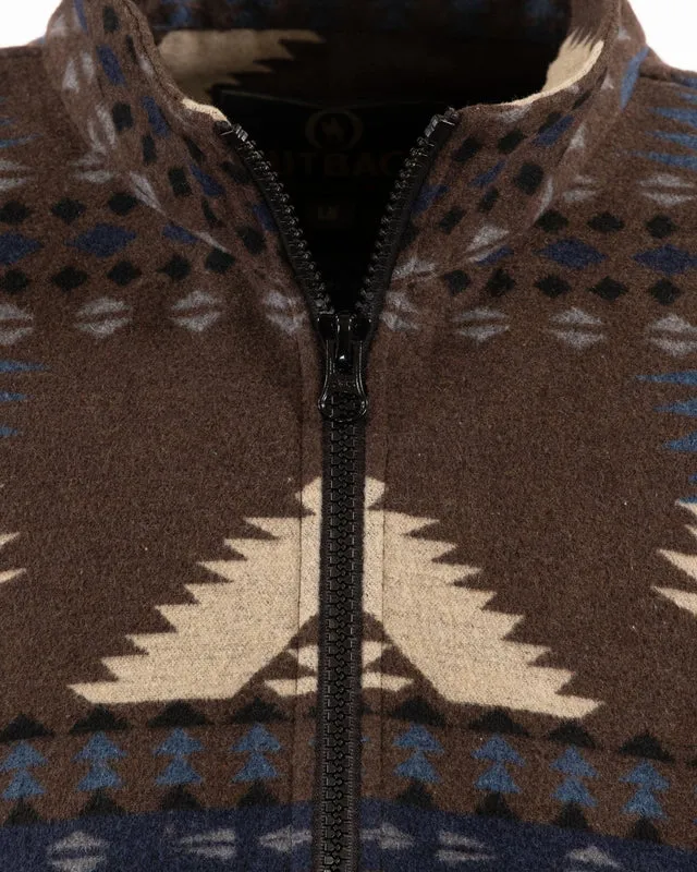 Men's Brown Charlie Henley Jacket By Outback 48736