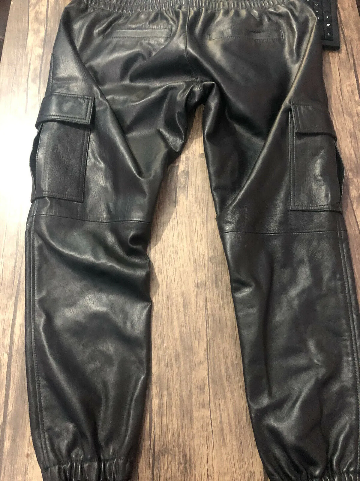 Mens Cargo Genuine Leather Trouser Pants Sheep Leather Light Weight Durable