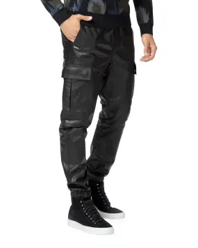 Mens Cargo Genuine Leather Trouser Pants Sheep Leather Light Weight Durable