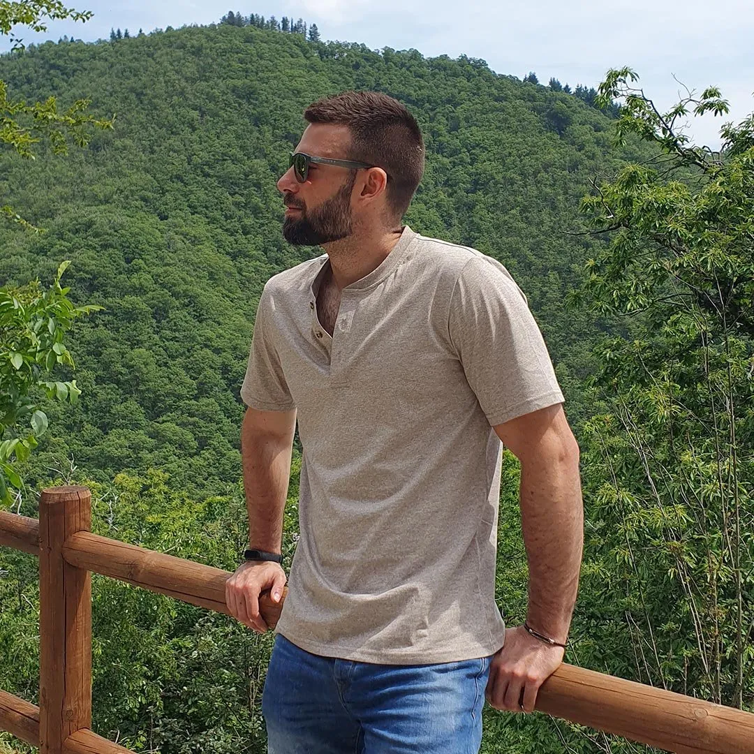 Men's Casual Cotton Henley Shirts