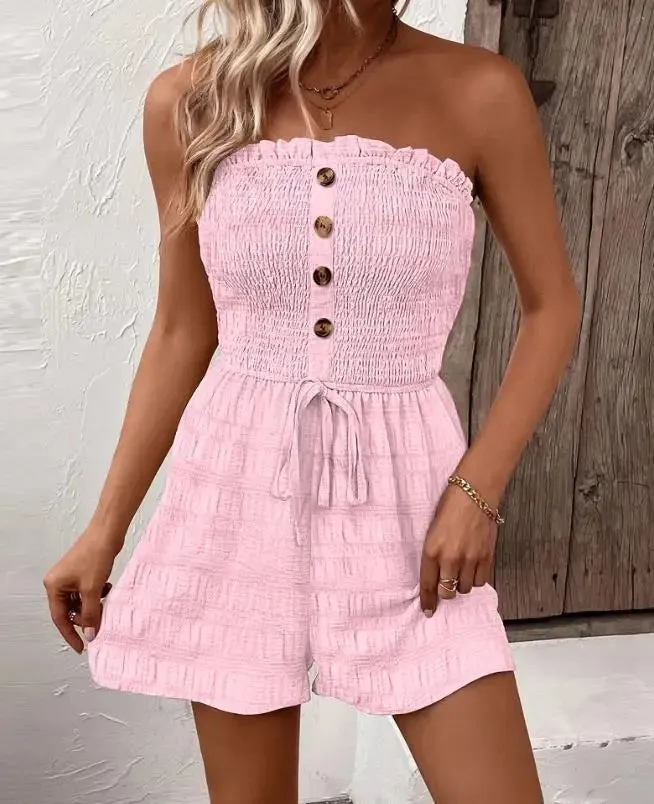 Mia Textured Romper | Sommerlicher, stilvoller Off-Shoulder-Jumpsuit