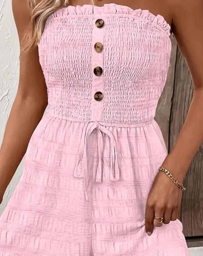Mia Textured Romper | Sommerlicher, stilvoller Off-Shoulder-Jumpsuit