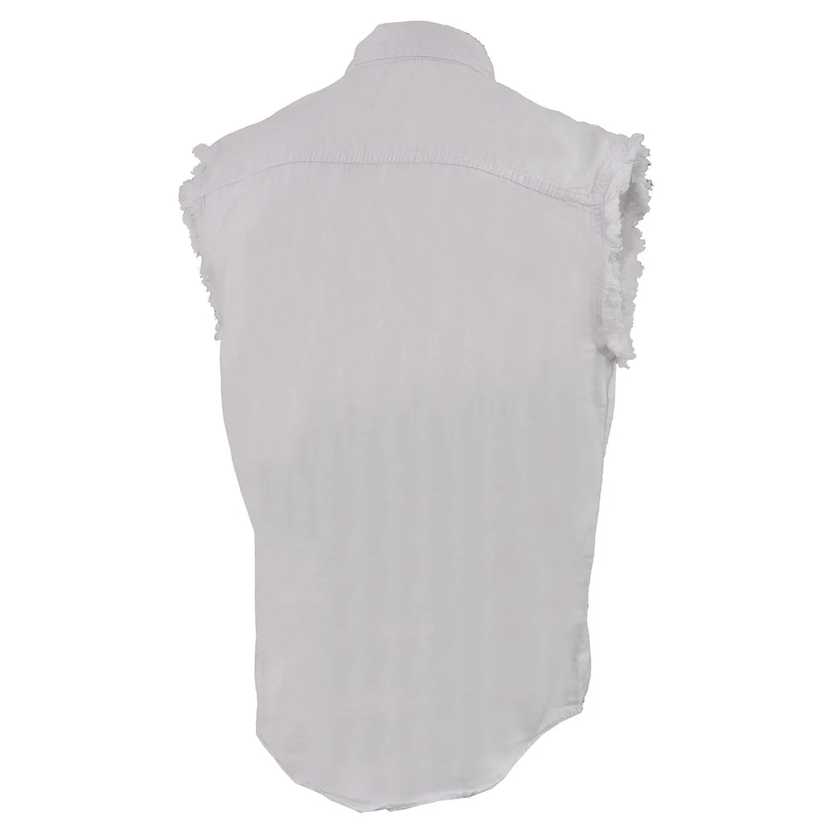 Milwaukee Leather DM4006 Men's White Denim Lightweight Shirt with
