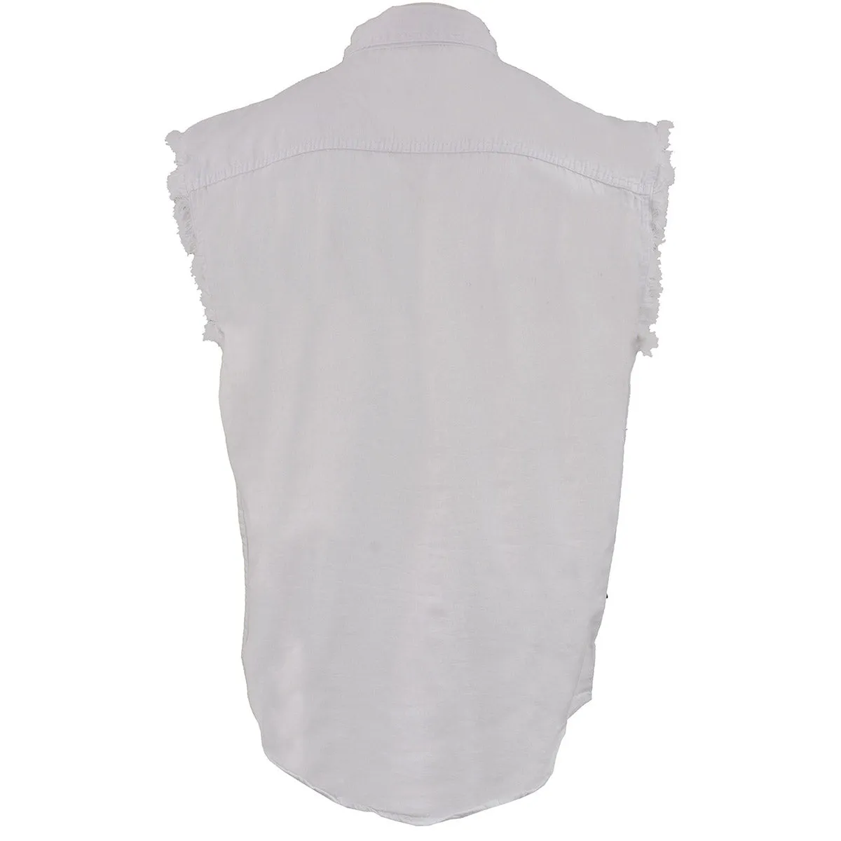Milwaukee Leather DM4006 Men's White Denim Lightweight Shirt with