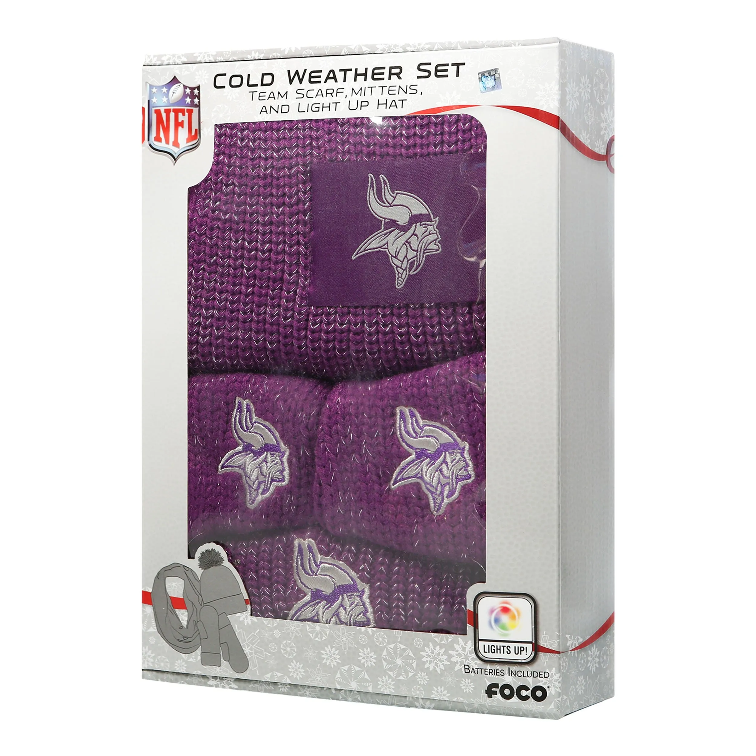 Minnesota Vikings NFL Womens Glitter Knit Cold Weather Set